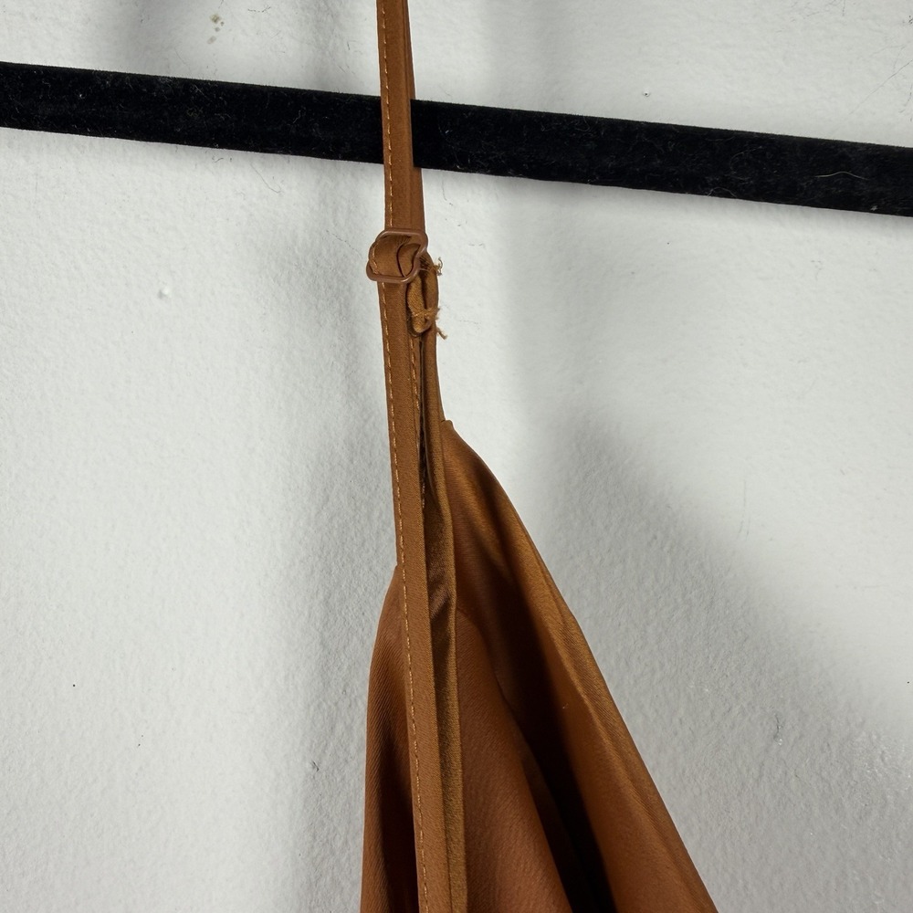 Urban Outfitters Cowl neck Brown slip tank dress Med Adjustable Cocktail Short - Picture 9 of 15
